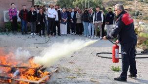 Foça belediyesinden personele yangın eğitimi