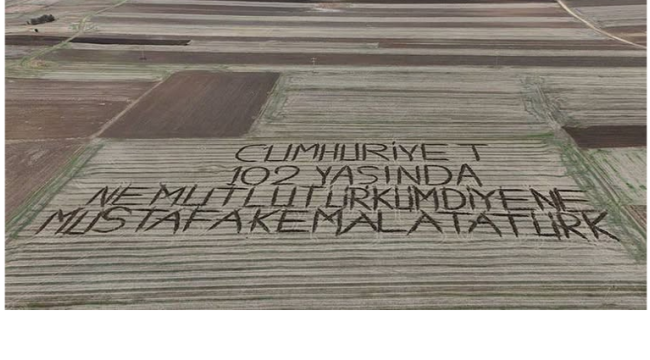 Kırklarelili bir çiftçi tarlasına böyle yazdı