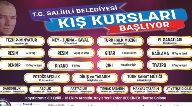 Salihli belediyesi kış kursları başlıyor!