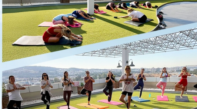 Yaza pilates ve yoga yaparak veda ettiler