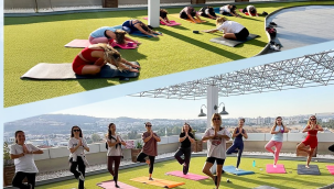 Yaza pilates ve yoga yaparak veda ettiler