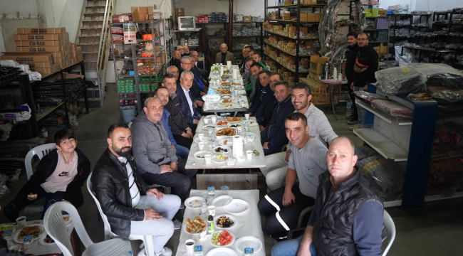 Başkan Akın sanayi esnafıyla ilçeyi birlikte yönetme kahvaltısında buluştu