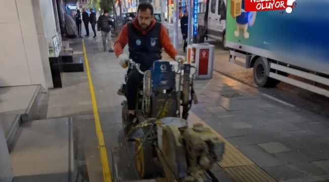 İlçede sarı şerit uygulaması