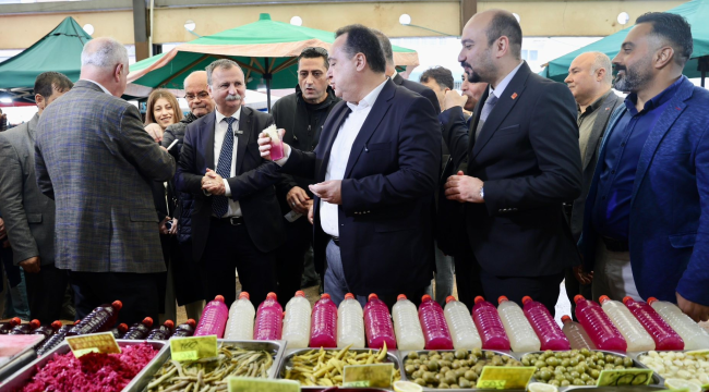 Başkanlar pazar denetledi