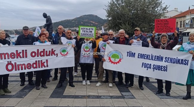 Foça'da emekli eylemi