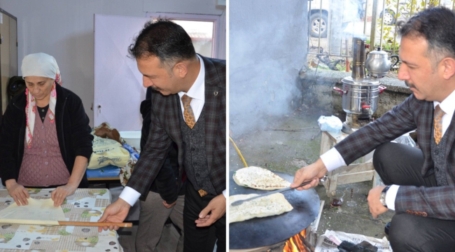 İl millî eğitim müdürü Uğurelli gözleme pişirdi