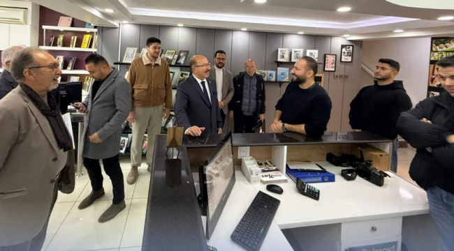 MESO başkanı Akyüz'ün esnaf saha çalışması sürüyor