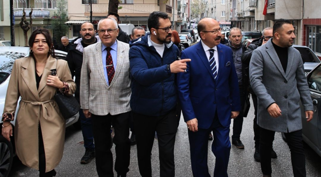 MESO başkanlığına yeniden aday olan Akyüz esnaf ziyaretlerini sürdürüyor