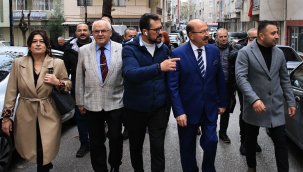 MESO başkanlığına yeniden aday olan Akyüz esnaf ziyaretlerini sürdürüyor