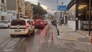 Sarıgöl'de otobüs ve dolmuş durakları dubalarla güvenli hale getirildi