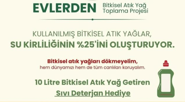 Alaşehir belediyesi'nden hediyeli evlerden bitkisel atık yağ toplama kampamyası