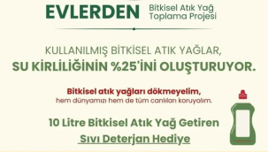 Alaşehir belediyesi'nden hediyeli evlerden bitkisel atık yağ toplama kampamyası