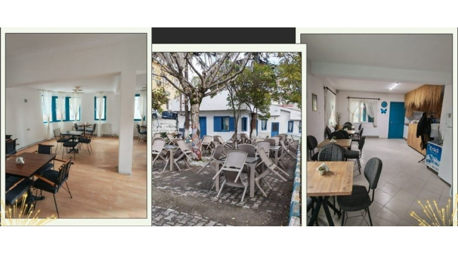 Atıl bina restore edilerek çay bahçesine dönüştürüldü