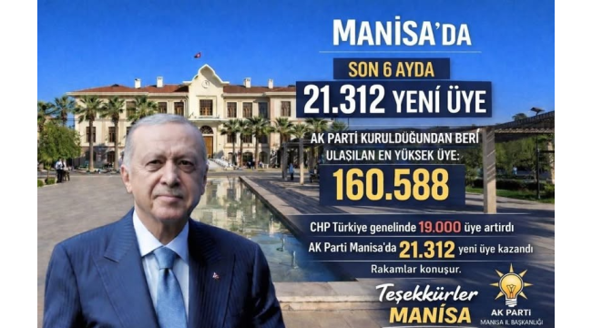Cumhurbaşkanı'ndan Manisa'ya teşekkür