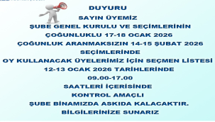 İnşaat mühendisleri odasından üyelere duyuru