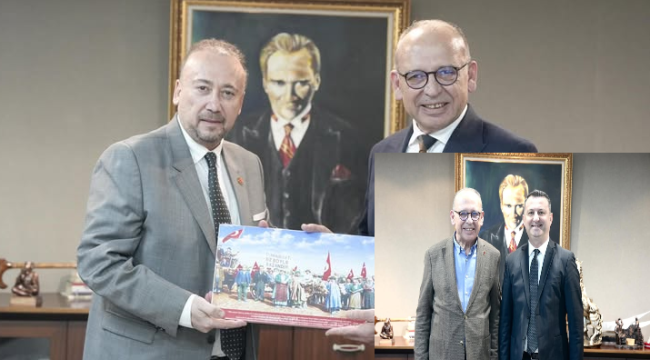 Başkan Ekrem Kayserili,ve Uşak Başkanı Özkan Yalım başkan Çetin'i zayaret ettiler