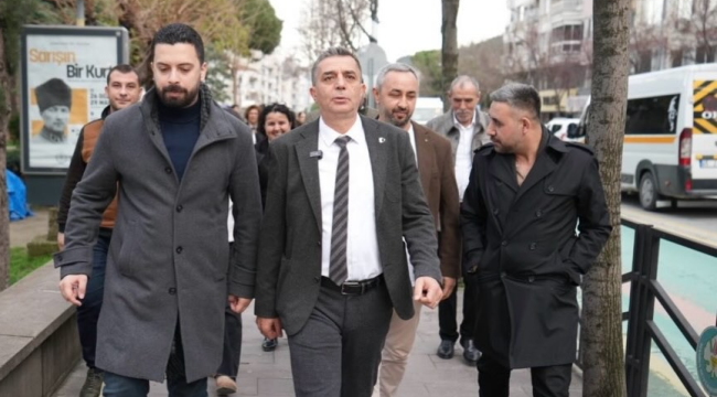 Başkan Şimşek Karaköyde esnafları ziyaret etti