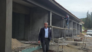 Saraycık mahallesinde kaplıca hamamı yapımı devam ediyor