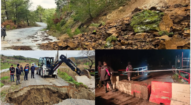 Soma'yı aşırı yağışlar vurdu! yolları trafiğe kapandı