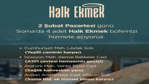 Soma'da buğün 4 halk ekmek büfesi açılıyor