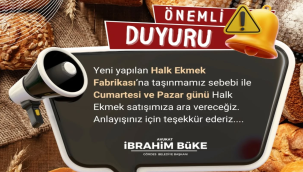 Taşınma nedeniyle iki gün halk ekmek satılmayacak