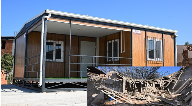 Büyükşehir evleri yıkılan aileye güvenli yuva ile yardımına koştu