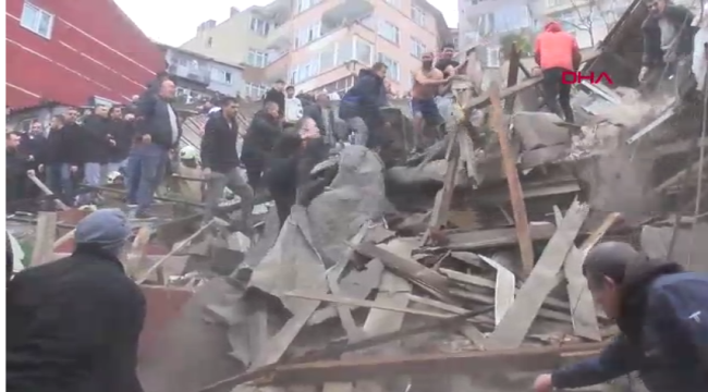 Fatih'te 2 bina çöktü! göçük altına kalan 3 kişi kurtarıldı ikikişi aranıyor