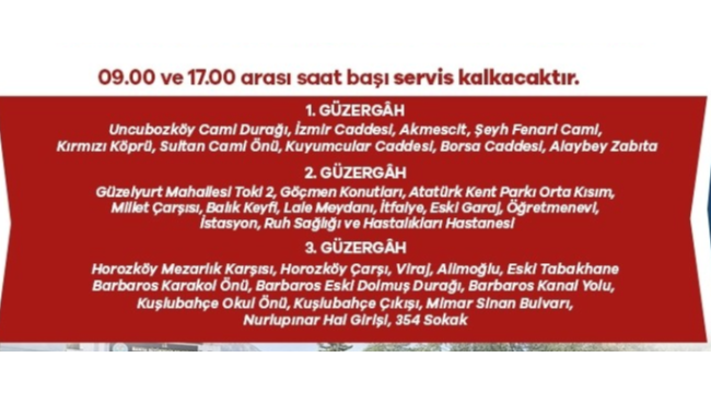 Mezarlıklara ücretsiz ring seferleri güzargahları belli oldu