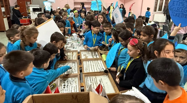 Öğrencilere böcek şenliği organik tarım ve su tasarrufu eğitimi