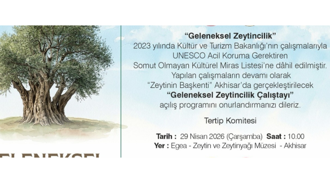  Geleneksel zeytincilik çalıştayı başlıyor