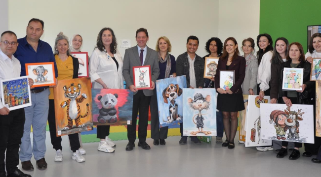 MASMEK kursiyerlerinden hastaneye resim armağanı