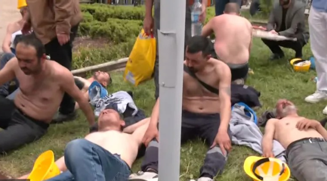 Yürüyüşe geçen madencilere polisten gazlı müdahale