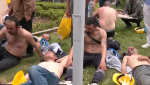 Yürüyüşe geçen madencilere polisten gazlı müdahale