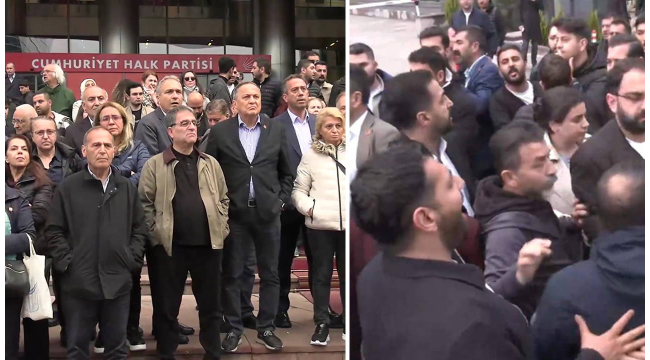 CHP genel merkezi önünde 'tahliye' gerginliği