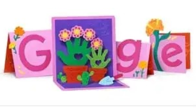 Google anneler gününe özel tasarladığı Doodle'ı ana sayfasına taşıdı