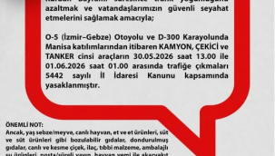 Kamyon ,çekici ve kamyonların trafiğe çıkışları yasaklandı