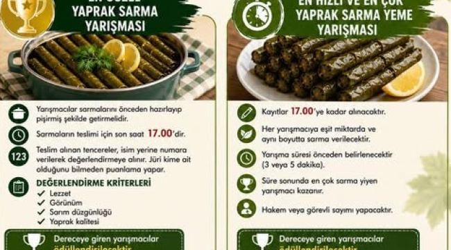 Gölmarmara'da en güzel yaprak sarma yarışması