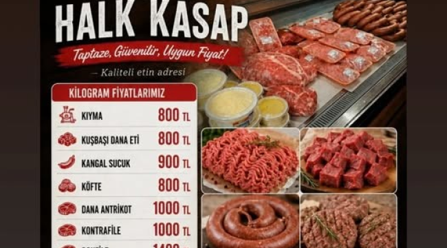 Gördes belediyesi halk kasapta et fiyatları