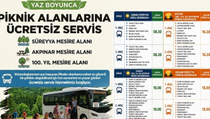 Hafta sonu ücretsiz piknik alanlarına ulaşım