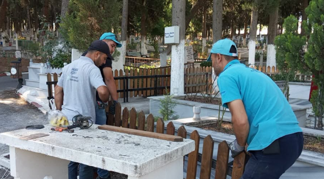 Ahmetli'de şehitliğinde bakım, onarım ve çevre düzenlemesi