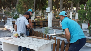 Ahmetli'de şehitliğinde bakım, onarım ve çevre düzenlemesi