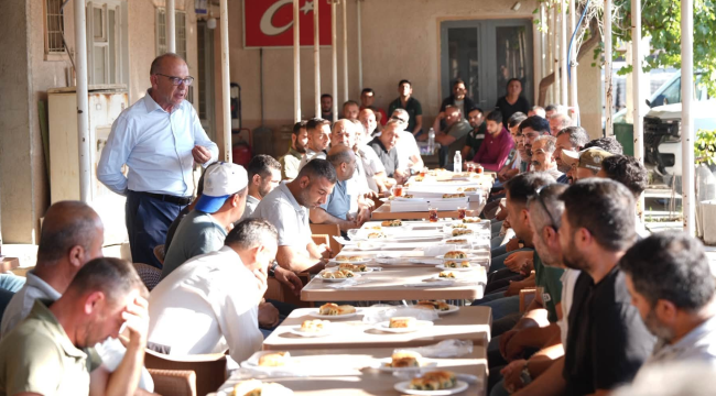 Başkan Çetin fen işleri şantiyesinde çalışanlarla bir araya geldi