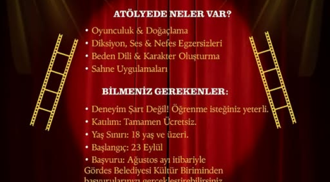 Gördes tiyatro atölyesine başvurular başlıyor