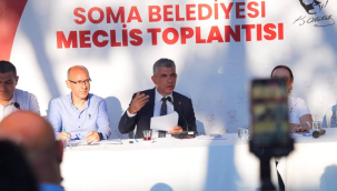 Soma belediyesi vatandaşlarla birlikte meydanda meclis toplantısı yaptı