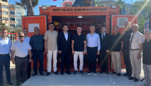 Soma'da hizmete giren afet ve acil konteyner tanıtımı